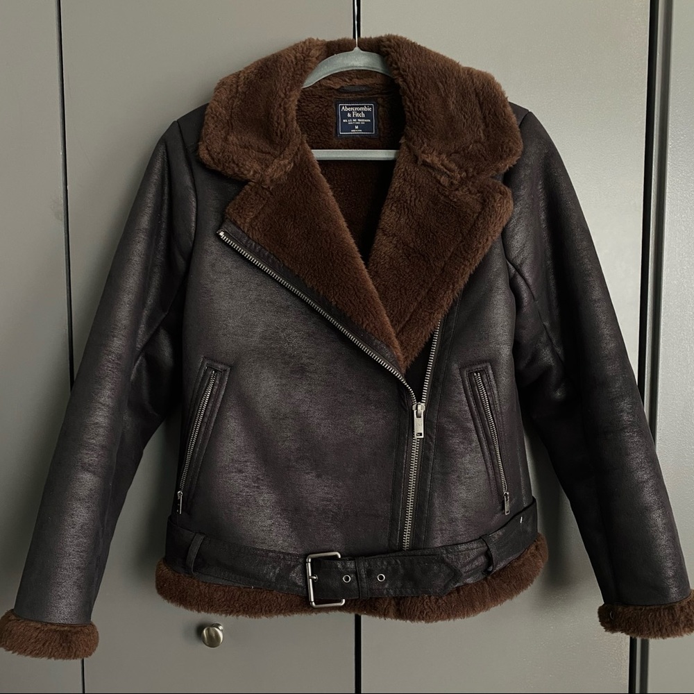 Abercrombie & Fitch Sherpa Biker Jacket